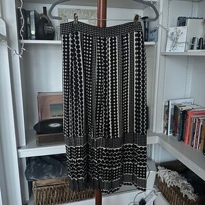 Who What Where black and cream polka dot midi skirt